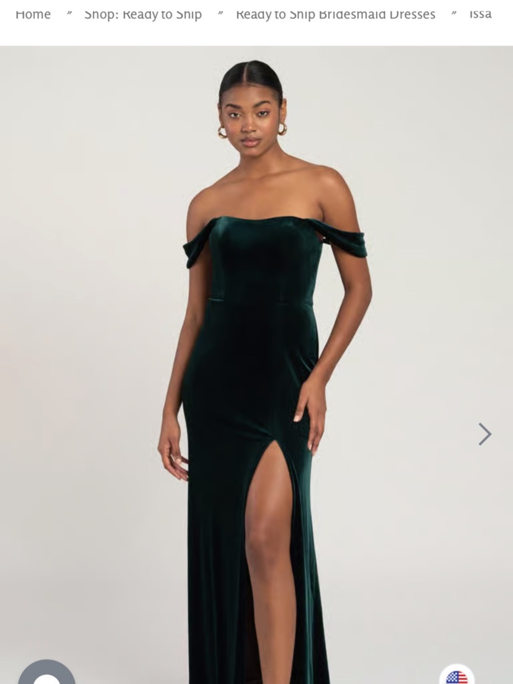 Jenny Yoo Emerald Green Velvet Maxi Dress